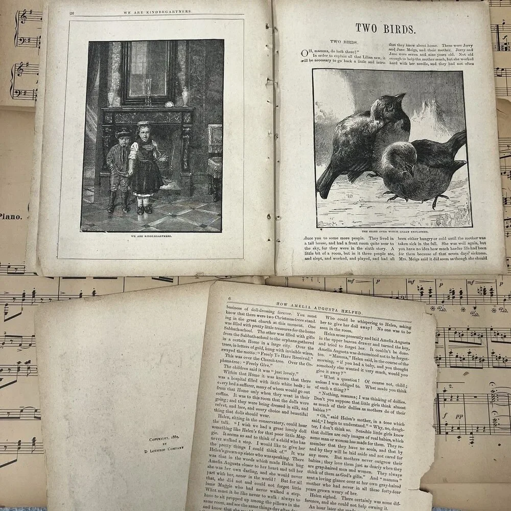 Ephemera Lot Vintage Old Book Pages Images Music Junk Journal Art Crafts 80 Pcs